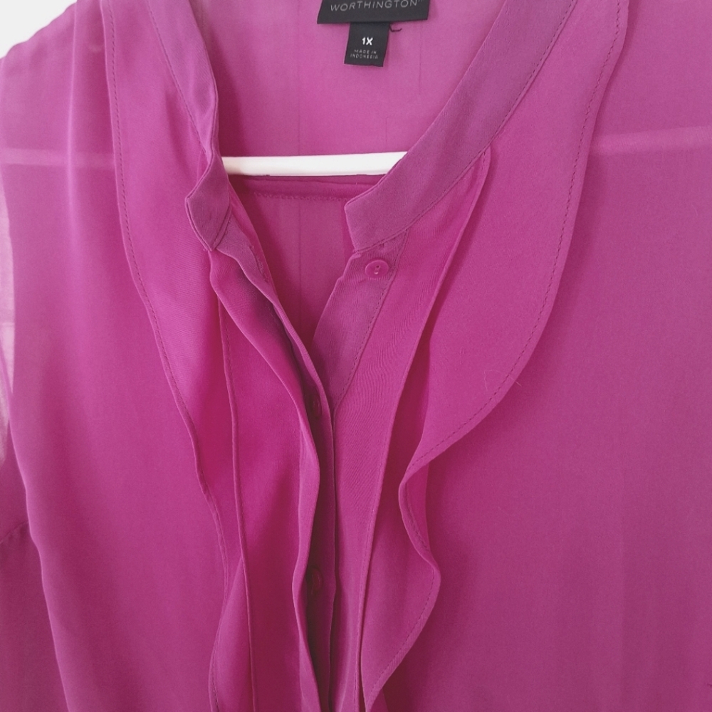 Worthington semi sheer sleeveless blouse - Picture 3 of 6